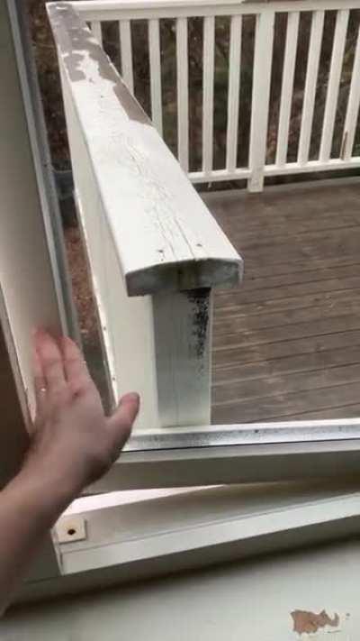This window that is being blocked by a balustrade when you try to open it.