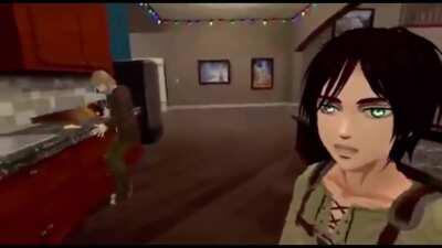 Eren and Zeke reaching out to titanfolk