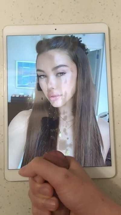 My balls are drained after cumming hard to Madison Beer (cum tribute)
