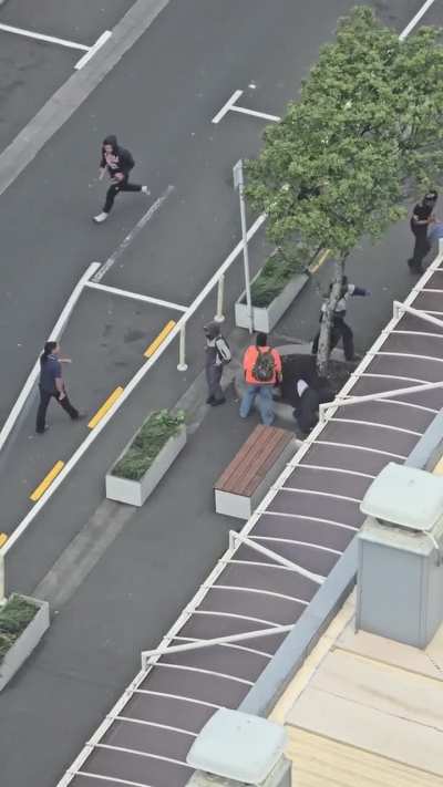 Hero lady defends boy who got kicked in the head