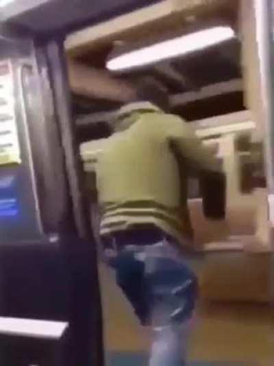 Trying to get off a subway train early