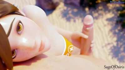 Tracer giving you a handjob