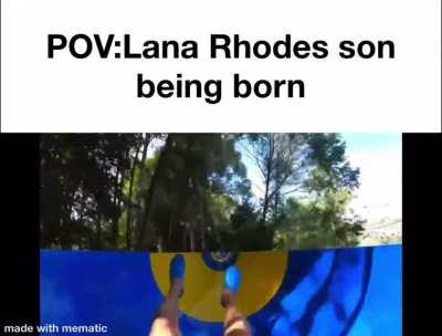 His first water slide