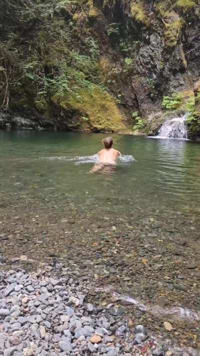 When I come across water, I must swim