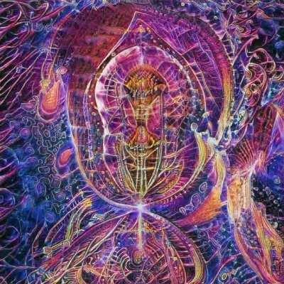 Further experiments training a neural network on visionary artwork in order to generate psychedelic visuals. This one used a completely different dataset of ~3000 images