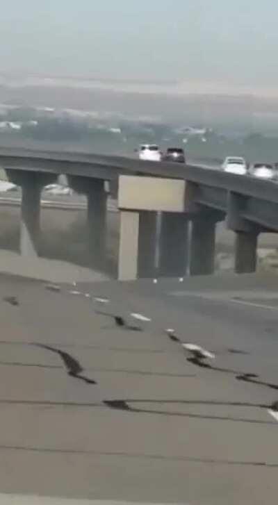 Concrete mix truck’s brakes fail.