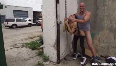 Perfect outdoor, public standing doggystyle with Gigi Rivera