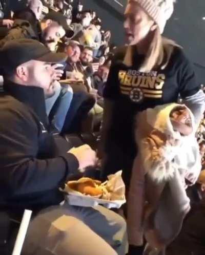 A Karen has a very public meltdown at an ice hockey game