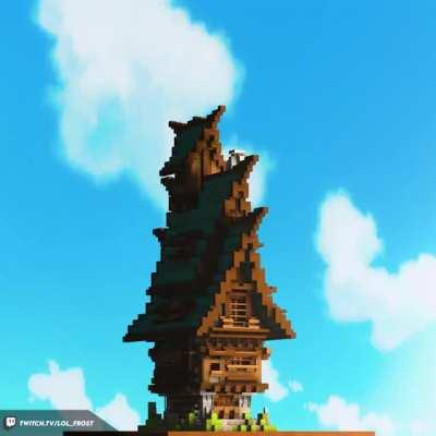 a really tall fantasy house