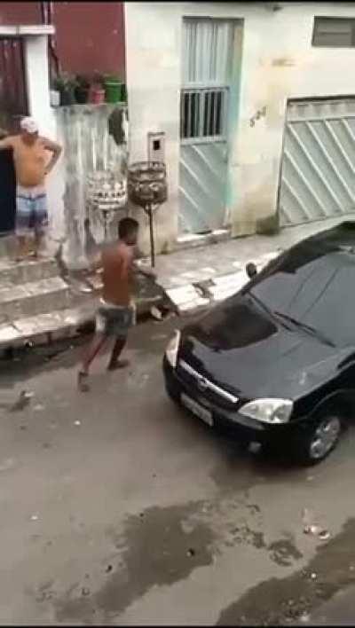 Hitting a stranger's car