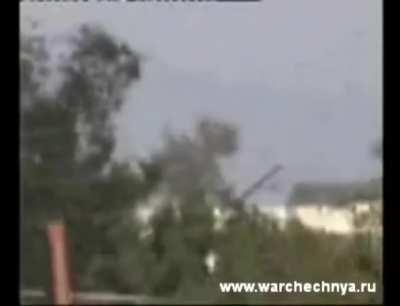 [Shocking video] Chechnya: Chechen figter shoots down Russian helicopter carrying 142 invaders killing 127. 19 August 2002, Khankala, Grozny, Chechnya