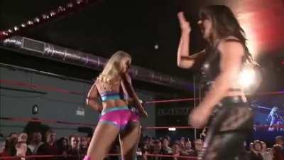Nikki slaps Toni's ass