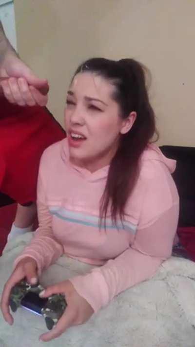 Gamer Girl Gets A Big Load