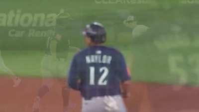 [Highlight] Naylor takes a ball to the dome trying to block the double play (Called for interference)