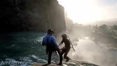 Arthur Teaches John How To Swim