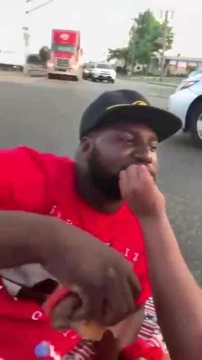 Having a romantic date in the middle of the road