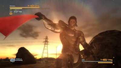 Samuel phasing through a rock