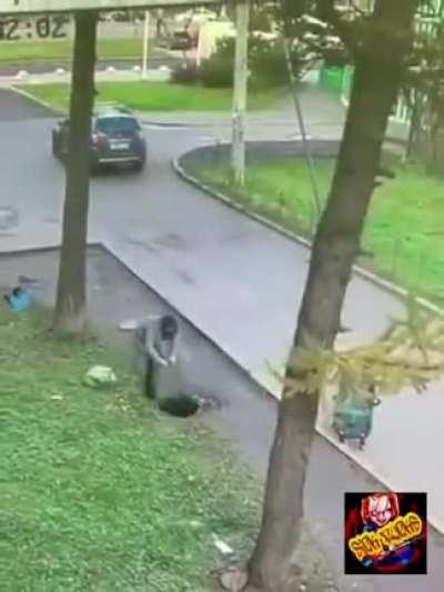 Manhole covers weigh 250 pounds and she just threw that thing like it was nothing