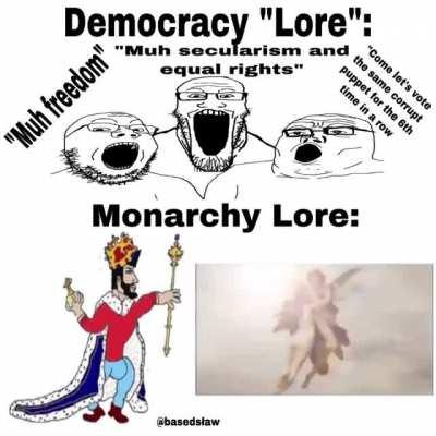 Reject democracy, Embrace monarchy