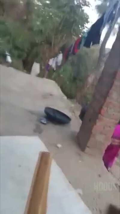 A father tries to burn his kid