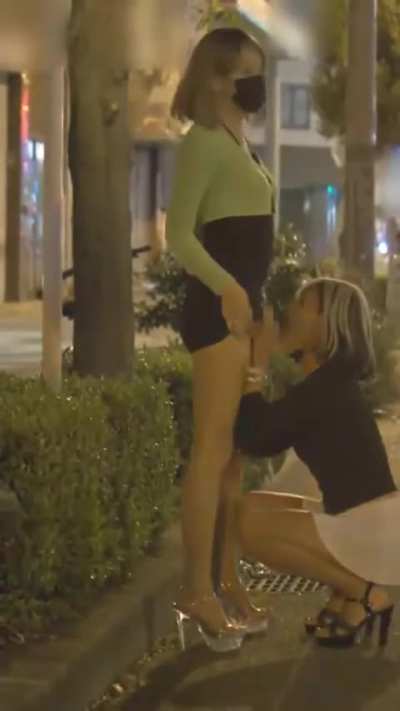 Sucking a tranny in Public!