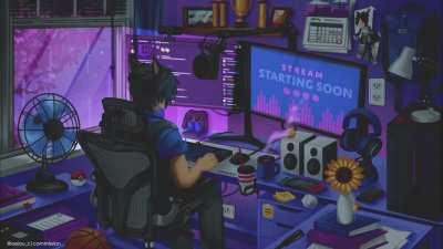 [For Hire] Game 2D Illustration | Lo-fi and Painted Animation Loop. - More info in the comments.