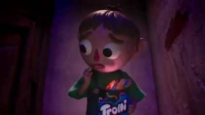 An ad for the candy company Trolli. Pretty damn cursed