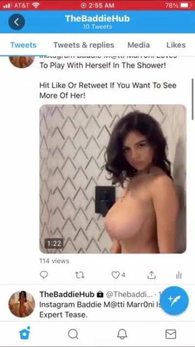 Instagram Baddie M@tti Marr0ni Loves Playing In The Shower! Twitter:@thebaddiehub