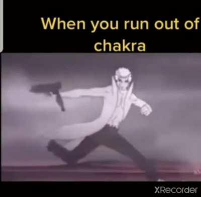 When naruto runs out of chakra