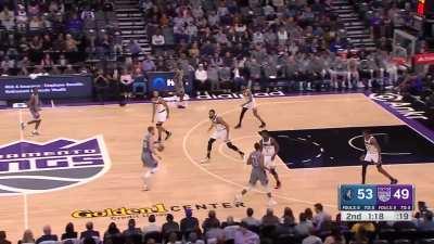 [Highlight] Sabonis takes it coast to coast and puts Rudy Gobert on a poster!