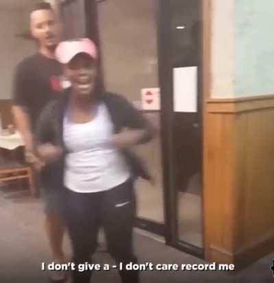 Karen freaks out at service dog.