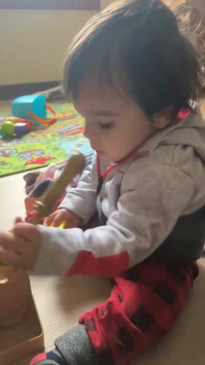 Dad is puzzled  his silliness!