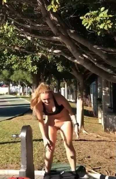 Friends fooling around