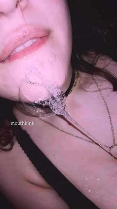 Drool falling on my Chest