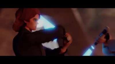 Anakin vs Obi-Wan Clone Wars style