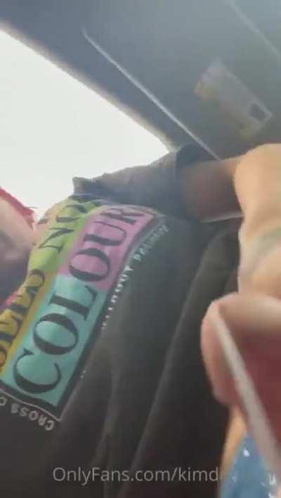 Fucked to orgasm in the parking lot