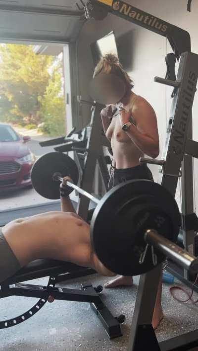 Would you be able to [F]inish the set if I did this while spotting you? [m]