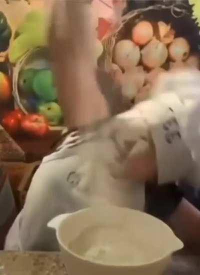 Trying to cook as a kid