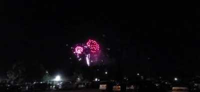 The last few minutes of the fireworks show that our Los Banos Downtown Association put on tonight.