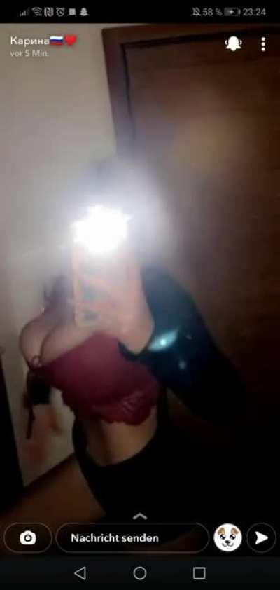 Her body is sooo good its so sad that she is just so super horny for 2d characters and not real men 😭