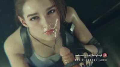 Jill Valentine Sloppy Blowjob (Bulging Senpai) [Resident Evil]