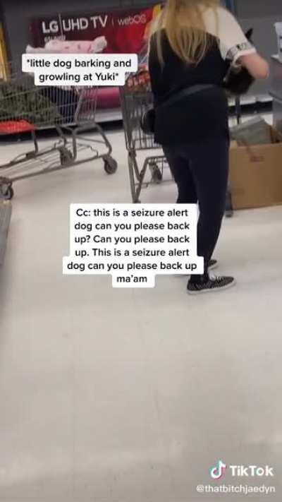 Karen takes her non service dog to Walmart