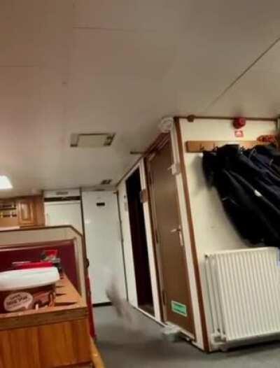 Being on a rocky ship.