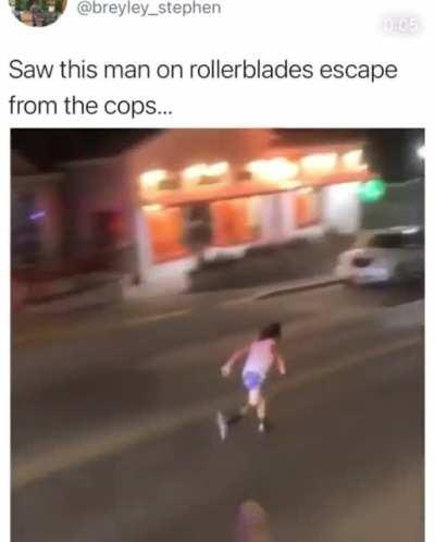 Shadow running away from the cops: