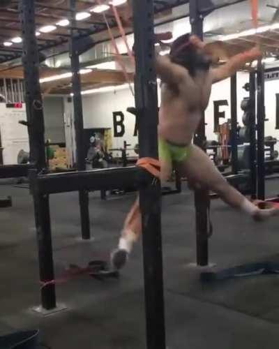 When the homeless guy gets into the gym