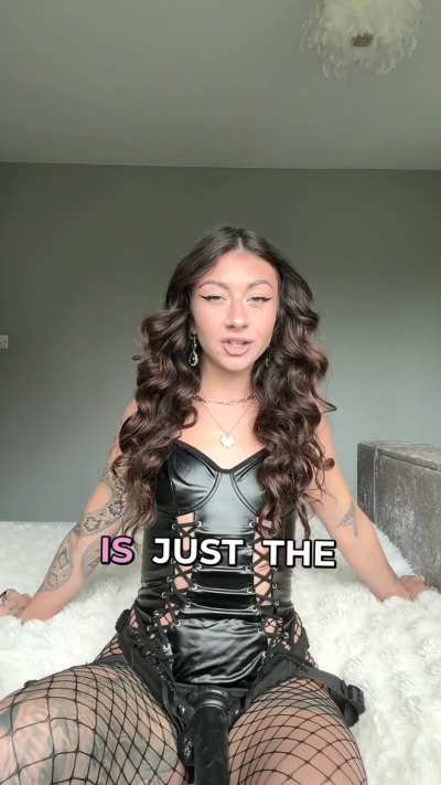 Get close. Kneel and beg for my strap-on's mercy