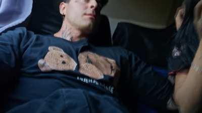 Sucking cock on the bus so as not to get bored on the trip