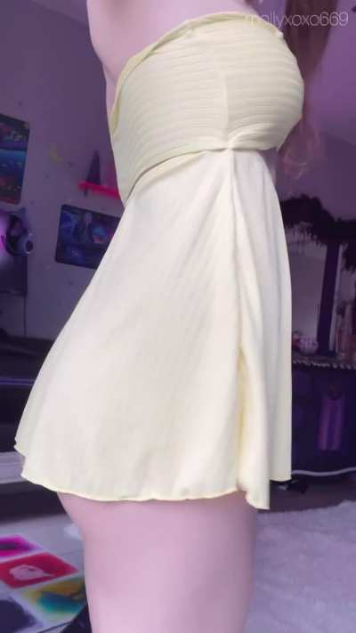 Daddy loves my short dresses!