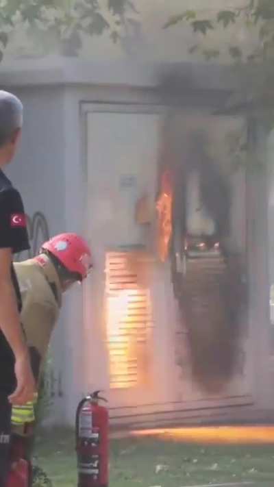 Bzzzzzzt inside a transformer box.