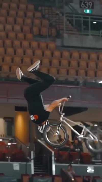 Incredible BMX trick: front flip bike flip